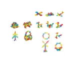 Joc de construcție STEAM cu fulgi de zăpadă, 84 piese colorate