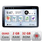 Navigație auto Android universală F002, ecran 10 inch, 1DIN/2DIN ajustabil