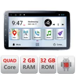 Navigație auto Android universală F002, ecran 10 inch, 1DIN/2DIN ajustabil