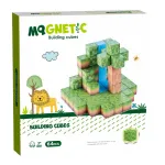 Cuburi magnetice cu tematica natura, 64 piese, 2.5 cm, pentru copii 3+