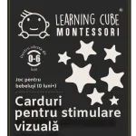 Carduri Montessori alb-negru pentru stimulare vizuală bebeluși 0-6 luni