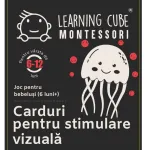 Carduri Montessori pentru stimulare vizuală tricolore, 6-12 luni