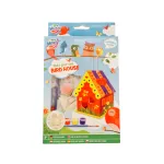 Casuta pentru pasari din lemn de pictat, model cu inimioare, 5 ani+