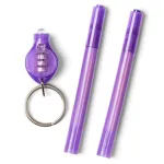 Set de spionaj cu 2 pixuri cu cerneală invizibilă și lampă UV