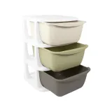 Ansamblu de depozitare pentru copii cu 3 sertare din plastic rezistent