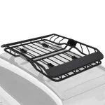Portbagaj metalic pentru plafon de tip "ROOF RACK", dimensiune 127 x 100cm, culoare neagra, cu bare transversale incluse FAVLine Selection