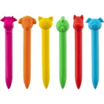 Set 6 creioane colorate din plastic cu animale de ferma pentru copii