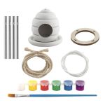 Set creativ din lemn Casuta pasarilor cu clopotel de vant, 5 ani+