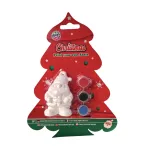 Set creativ de pictat Mos Craciun din ceramica, cu acuarele, 5+