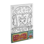 Set pictură pe numere pentru copii 5+ - Pisicuța de Crăciun, cu acuarele