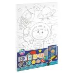 Tablou pictură pe numere Astronaut pentru copii 4+ cu acuarele