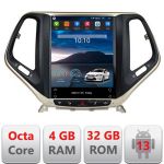 Navigație tip Tesla pentru Jeep Cherokee 2016-2020, 8 Core, 4GB RAM, 32GB