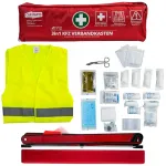 Trusă de prim ajutor auto set 3 în 1 prim ajutor DIN 13164 + vestă de siguranță + triunghi de avertizare Performance AutoTuning
