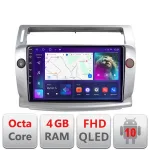 Navigatie Android Citroen C4 2005-2010, QLED, 4GB RAM, 64GB, CarPlay