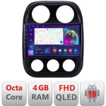 Navigatie Android Jeep Compass 2010-2016 cu ecran QLED, 4GB RAM si 64GB