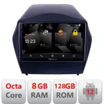 Navigatie Hyundai IX35 Android 12 QLED 2K, 8GB RAM, 128GB, 4G