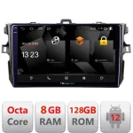 Navigație Toyota Corolla 2007-2013 Android 12, 2K QLED, 8GB RAM, 128GB