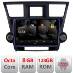 Navigație Toyota Highlander 2007-2013 Android 12 QLED 2K 8GB RAM 128GB