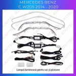 Lumini ambientale uși și picioare Mercedes C W205, control OEM sau telefon