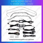 Lumini ambientale uși și picioare Mercedes C W205, control OEM sau telefon