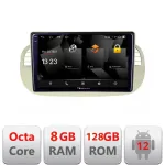 Navigație Fiat 500 2007-2015 Android 12, QLED 2K, 8GB RAM, 128GB