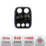 Navigatie Android Jeep Compass 2010-2016 2K QLED 8GB RAM 128GB 4G