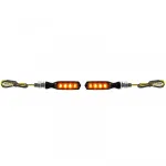 Indicator LED Mini pentru motocicletă AMP Negru cu sticlă fumurie Universal cu E-Mark Performance AutoTuning