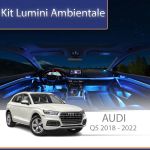 Kit lumini ambientale Audi Q5 2018-2025, control telefon și sistem original