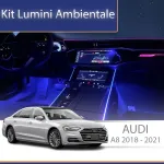 Kit lumini ambientale Audi A8 D5 2018-2021, set complet RGB control telefon