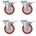 Roți pivotante cu frâne duble, 4 buc., 100 mm   GartenMobel Dekor