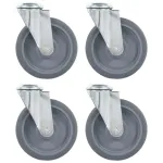 Roți pivotante cu gaură pentru șurub, 4 buc., 125 mm GartenMobel Dekor