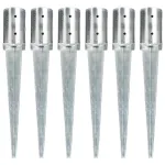 Țăruși de sol, 6 buc., argintiu, 8 x 61 cm, oțel galvanizat GartenMobel Dekor