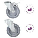 Roți pivotante cu gaură pentru șurub, 12 buc., 100 mm GartenMobel Dekor