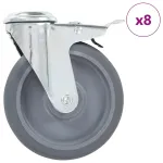Roți pivotante cu gaură pentru șurub, 8 buc., 125 mm GartenMobel Dekor