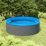 Piscină cu valuri, skimmer suspendat cu pompă, gri, 350x90 cm GartenMobel Dekor