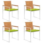 Scaune de grădină cu perne, 4 buc., lemn masiv de acacia GartenMobel Dekor