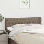 Tăblie de pat cu aripioare gri taupe 163x16x78/88 cm textil GartenMobel Dekor
