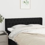 Tăblie de pat cu aripioare negru 163x16x78/88 cm textil GartenMobel Dekor