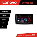 Navigație auto universală 2DIN Lenovo Pro 2K, QLED, 8 nuclee, 4+64GB, 360