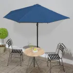 Umbrelă balcon, tijă aluminiu albastru 300x155x223cm semirotund GartenMobel Dekor