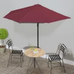 Umbrelă de balcon, tijă aluminiu bordo 300x155x223cm semirotund GartenMobel Dekor