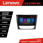 Navigație Android Mercedes W211 W219 Lenovo QLED 8 nuclee 4+64GB