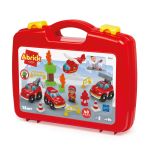 Valiză de pompieri Abrick Ecoiffier cu vehicule și accesorii, 43 piese