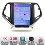 Navigatie Tesla Jeep Cherokee 2016-2020 cu GPS, CarPlay, Android Auto 2+32