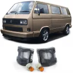 Pereche de lumini de semnalizare negre fumurii stânga dreapta, potrivită pentru VW T3 Bus Van Transporter 79-92 Performance AutoTuning