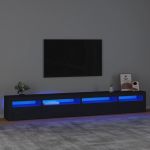 Comodă TV cu lumini LED, negru, 270x35x40 cm GartenMobel Dekor