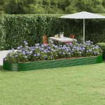 Strat înălțat grădină 450x140x36 cm oțel galvanizat GartenMobel Dekor