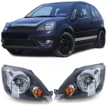 Faruri H4 Negre cu Motor Pachet pentru Ford Fiesta JH JD 05-07 Performance AutoTuning