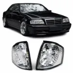 Indicatori din sticlă clară cromati, potriviți pentru Mercedes W202 C-Class 93-00 Performance AutoTuning