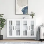 Dulapuri montate pe perete, 2 buc, alb, lemn prelucrat GartenMobel Dekor